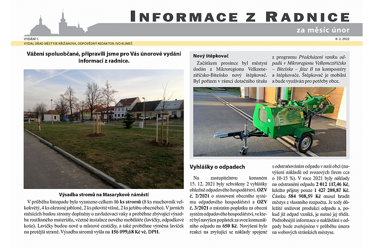 Informace z radnice - Únor