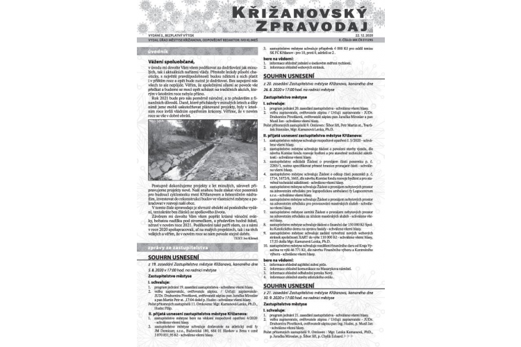 Křižanovský zpravodaj 3/2020