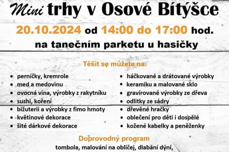 Podzimní mini trhy v Osové Bítýšce
