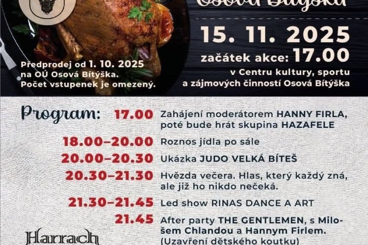 Svatomartinská husa v Osové Bítýšce