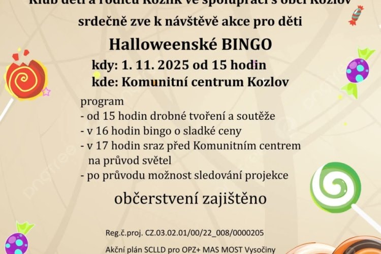 Halloweenské BINGO v Kozlově