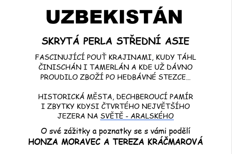 Cestovatelská přednáška na téma Uzbekistán