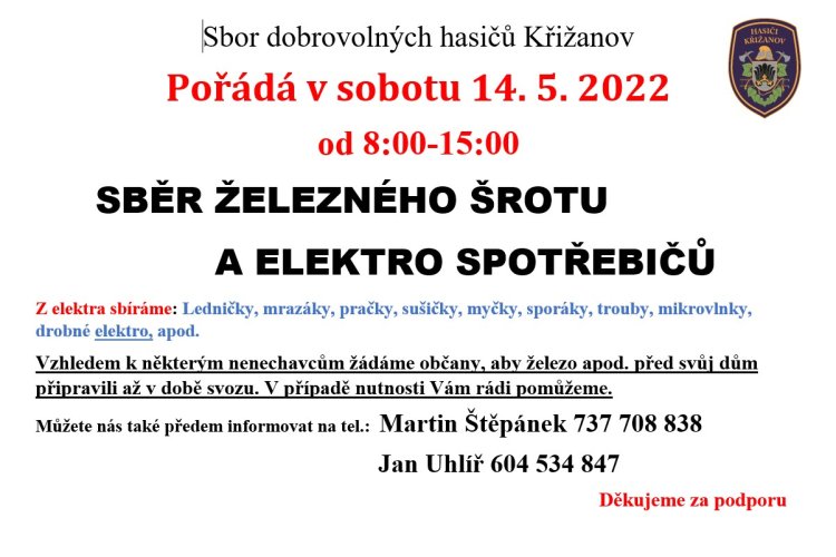 Sběr železného šrotu a elektro spotřebičů