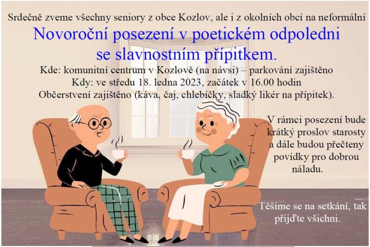 Novoroční posezení v poetickém odpoledni se slavnostním přípitkem